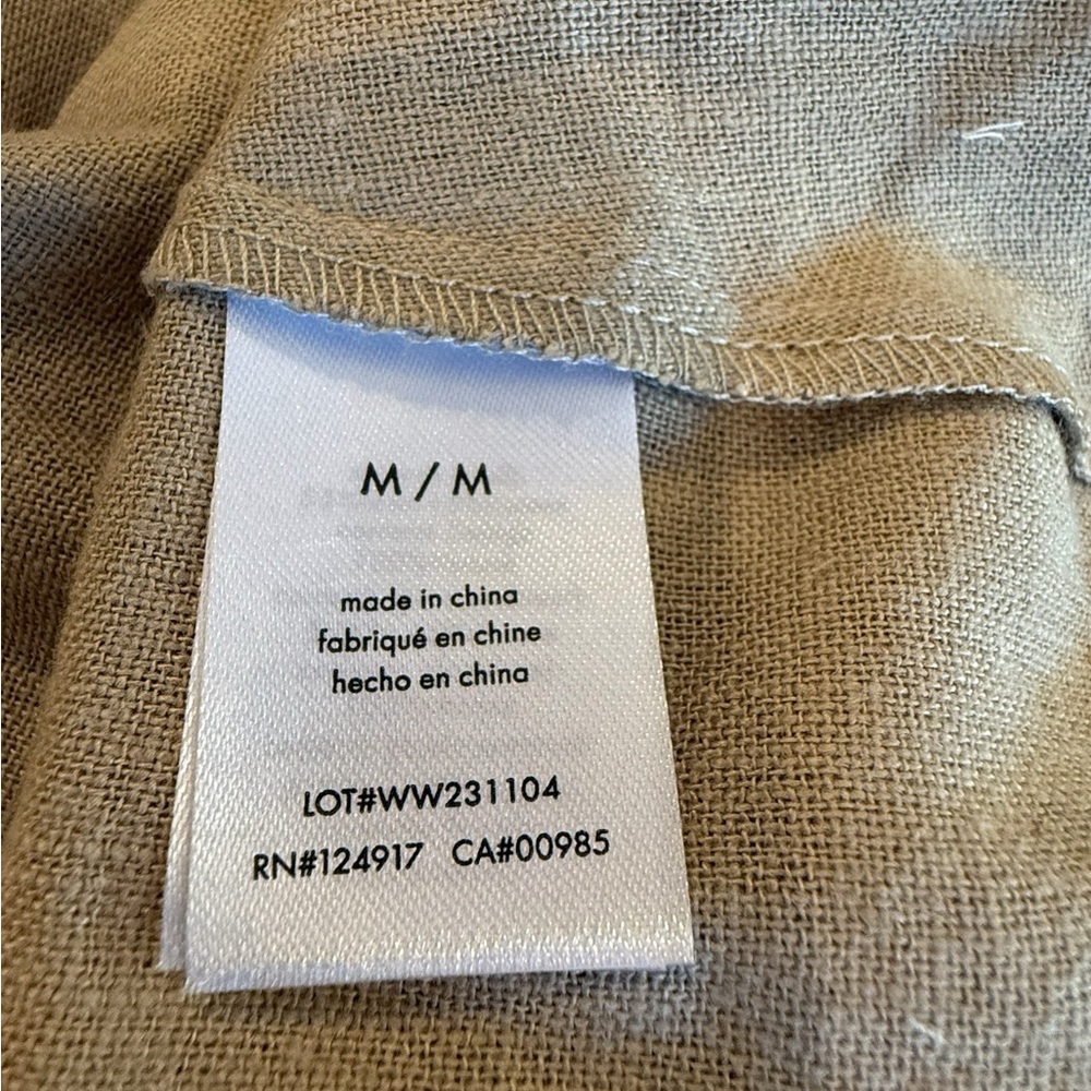 WeWoreWhat Revolve Tan Linen Blend A-Line Midi Strapless in SAFARI Pockets! Med - Picture 15 of 16